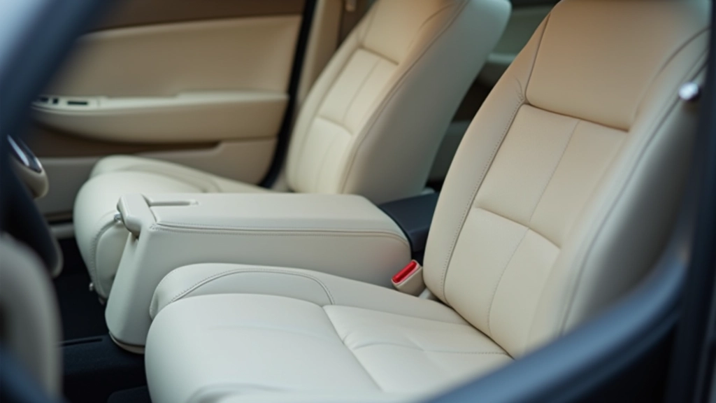 Patogios automobilių sėdynės su odiniais atlošais, ergonominis dizainas, šviesūs tonai, prabangūs detales