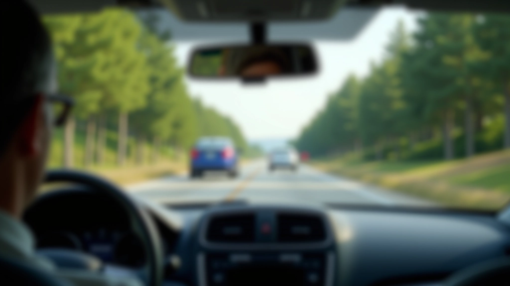 Vaizdo per automobilio priekinį langą į kelio eismą, arti pristatymo važiavimo perspektyvos